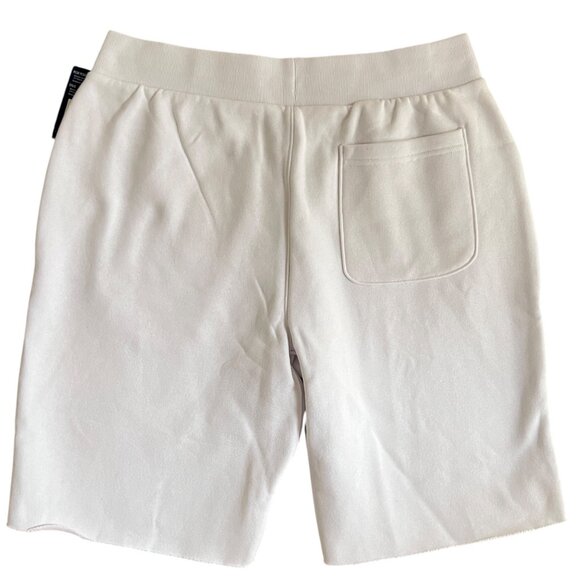 Champion NWT Reverse Weave Shorts Mens L Raw Hem White Logo Cotton Blend - Picture 2 of 15